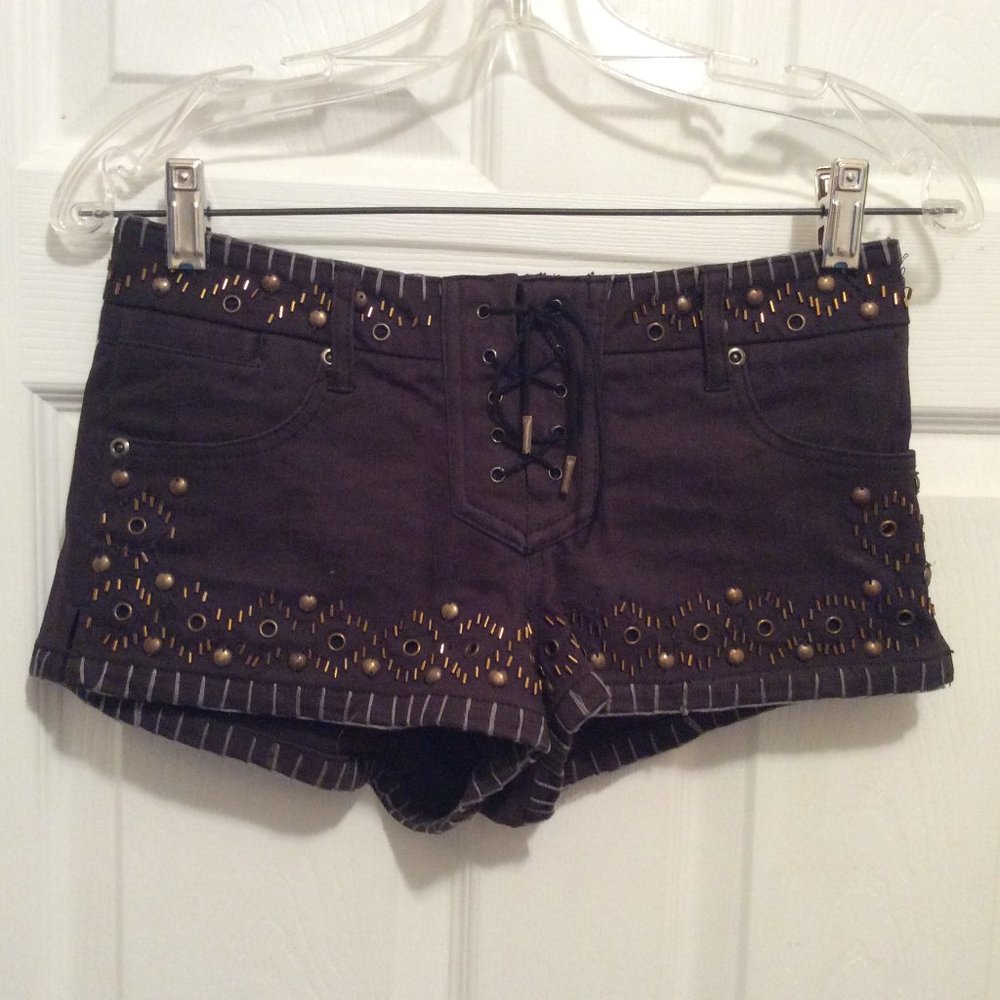 Kate Moss x Topshop Beaded Shorts Lace-Up Short